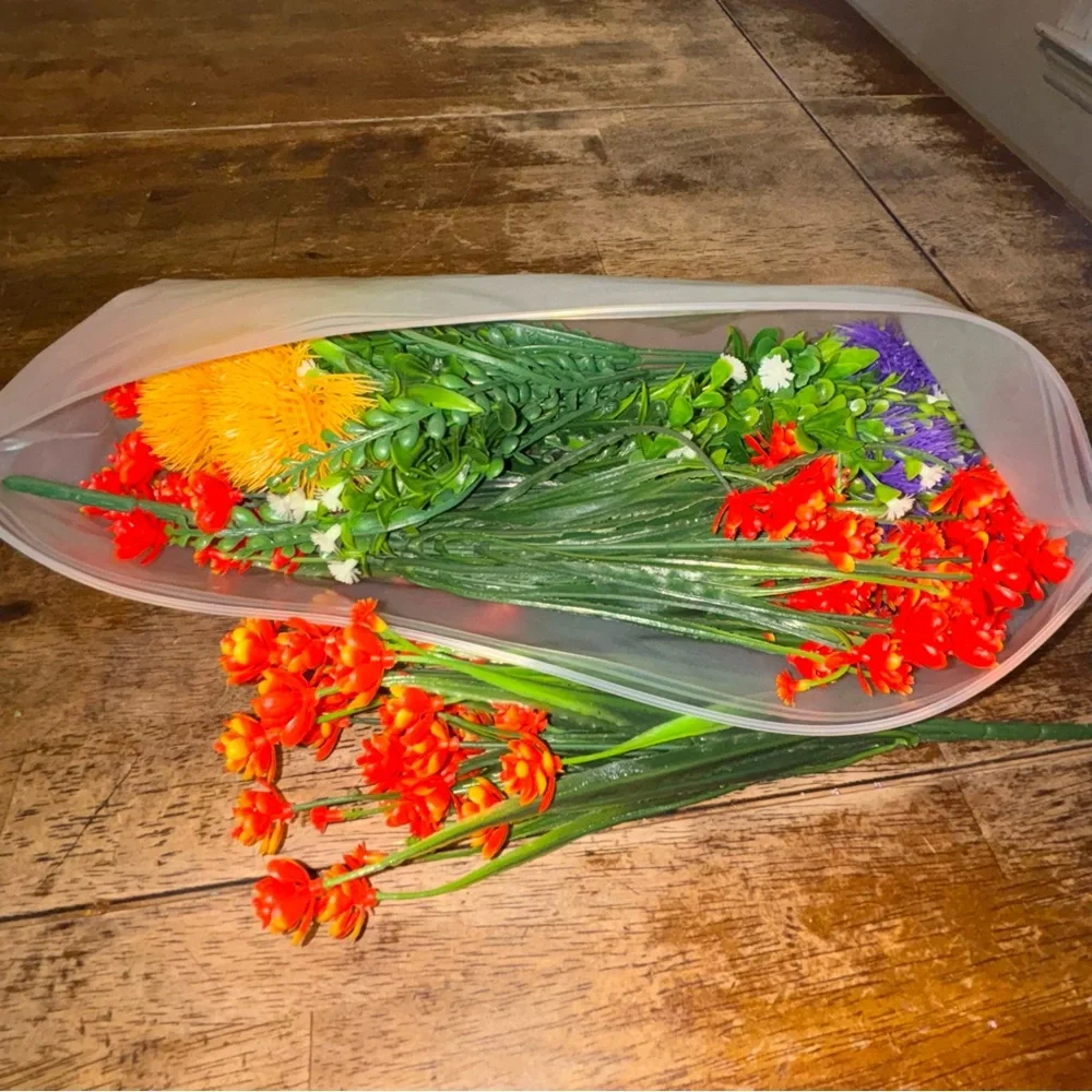 Vibrant Artificial Floral Bundles (7 Pack) Purple, Orange, Yellow, White